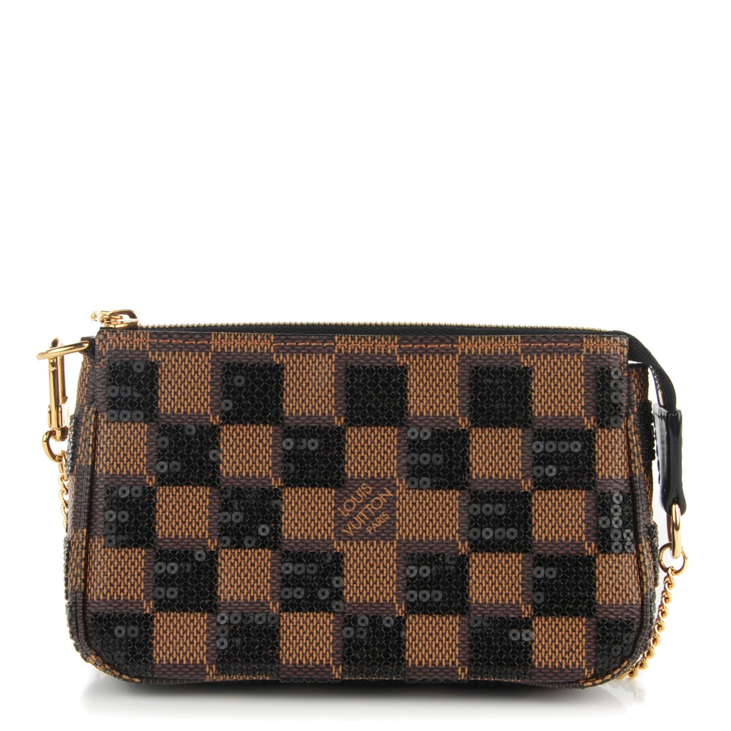 Damier Paillettes Mini Pochette Accessories Black