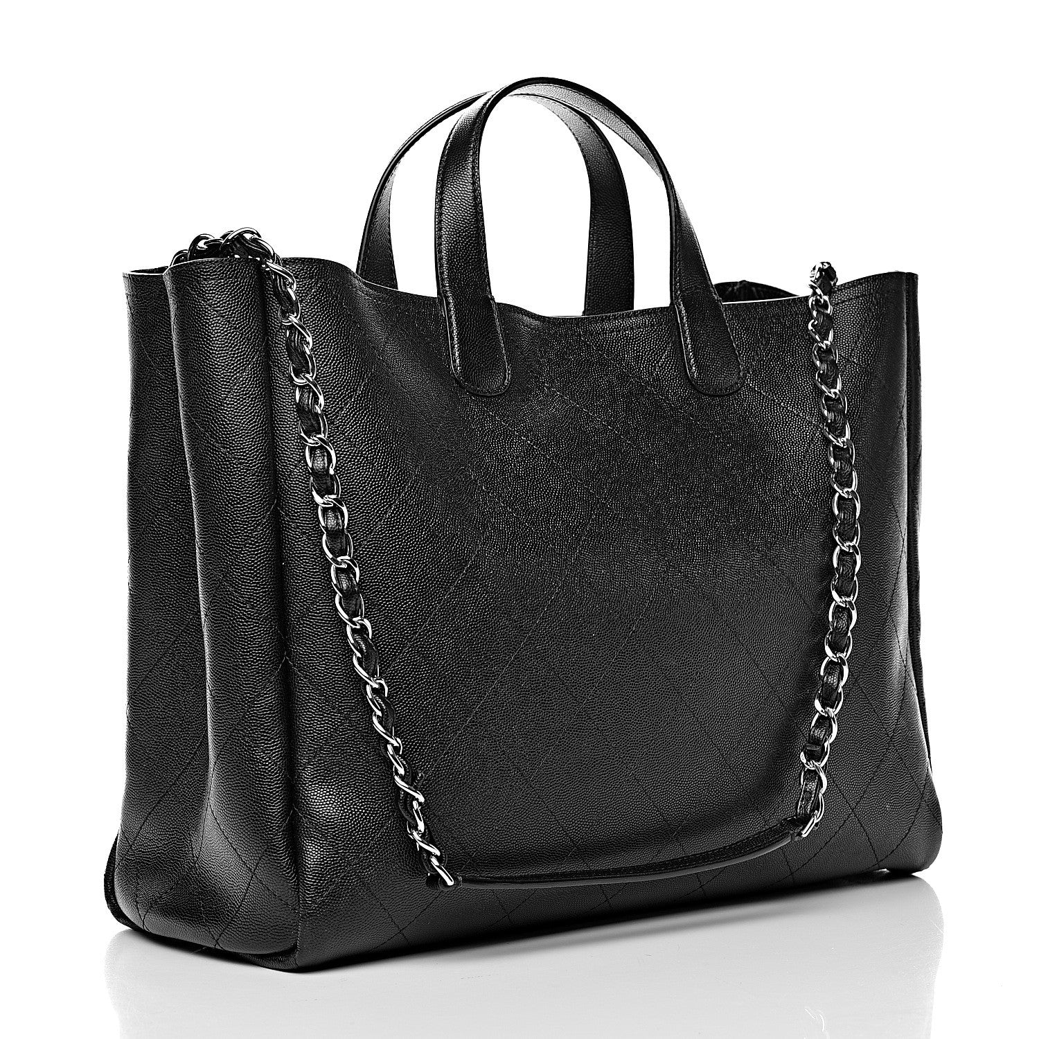 Chanel Caviar Stitched Large Shopping Tote Black 3 of 9