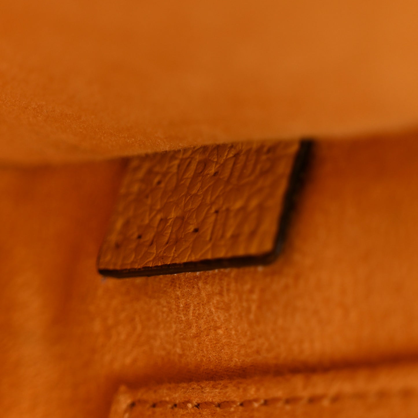 Drummed Calfskin Nano Luggage Ocre