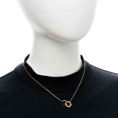 Cartier 18K Pink Gold Diamond Interlocking LOVE Paved Necklace 2 of 4