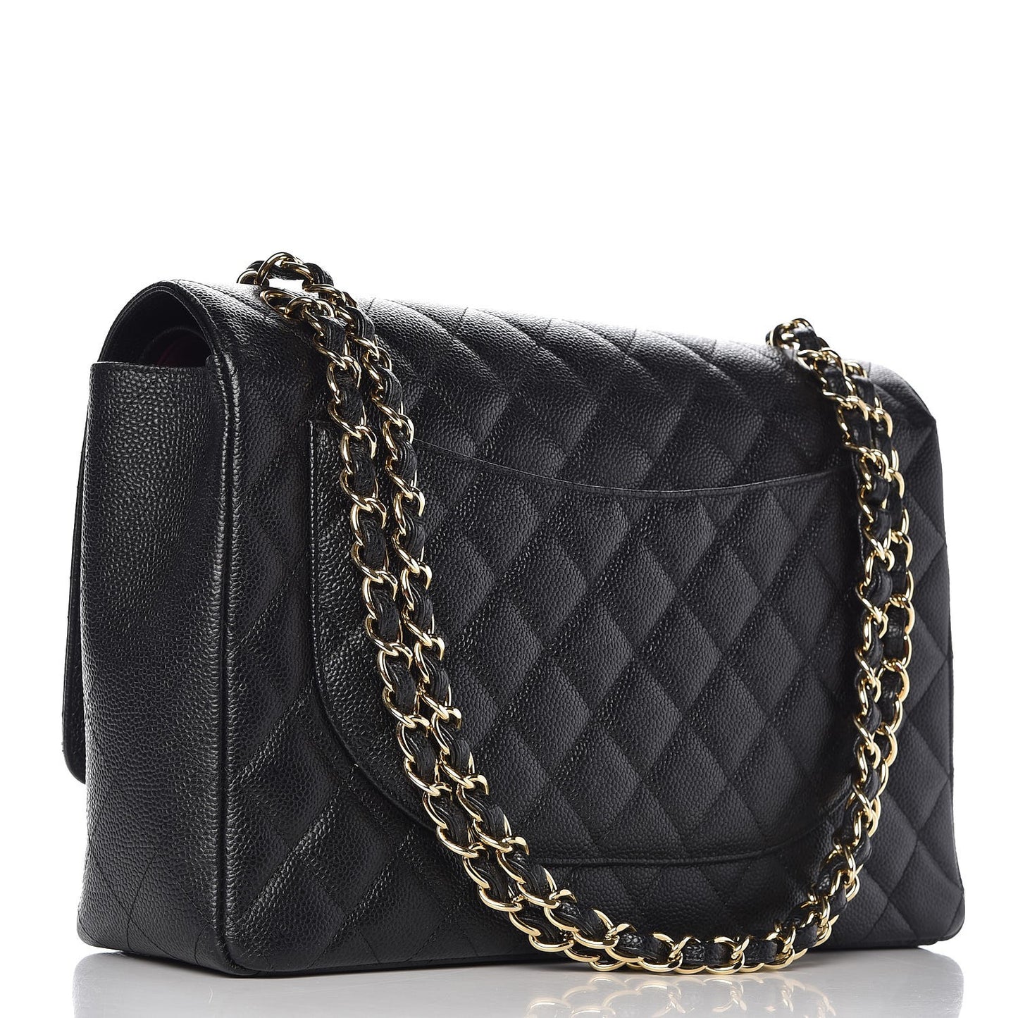 Caviar Quilted Maxi Double Flap Black