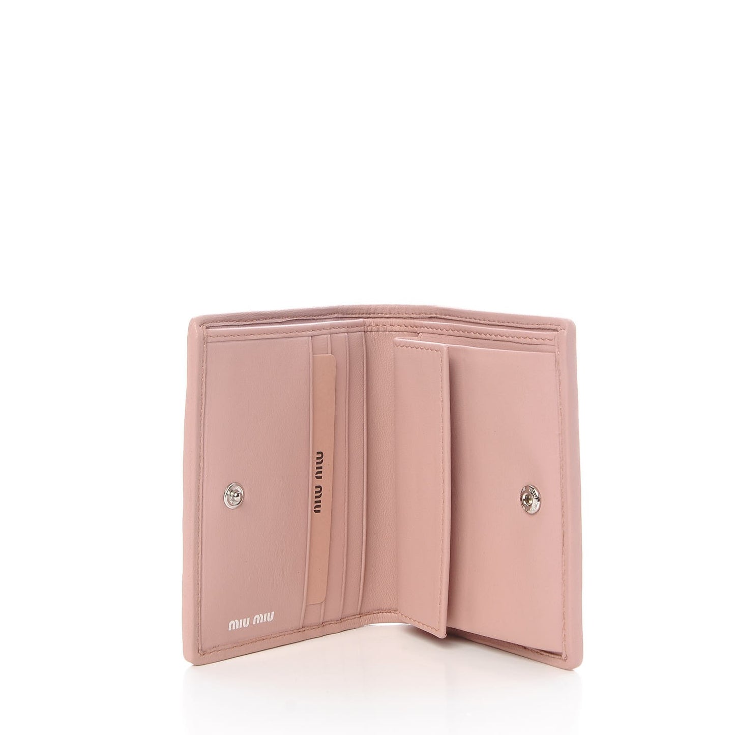 Nappa Matelasse Crystal Pearl Logo Compact Wallet Orchidea