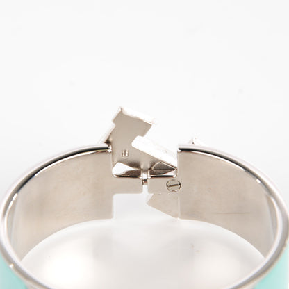 Hermes Enamel Wide Clic Clac H Bracelet PM Lagon Blanc 4 of 6