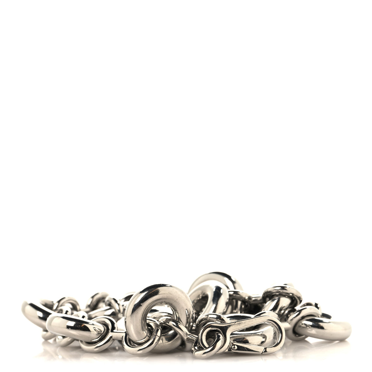 Aluminum Stainless Steel Chunky Donut Chain Shoulder Strap Silver