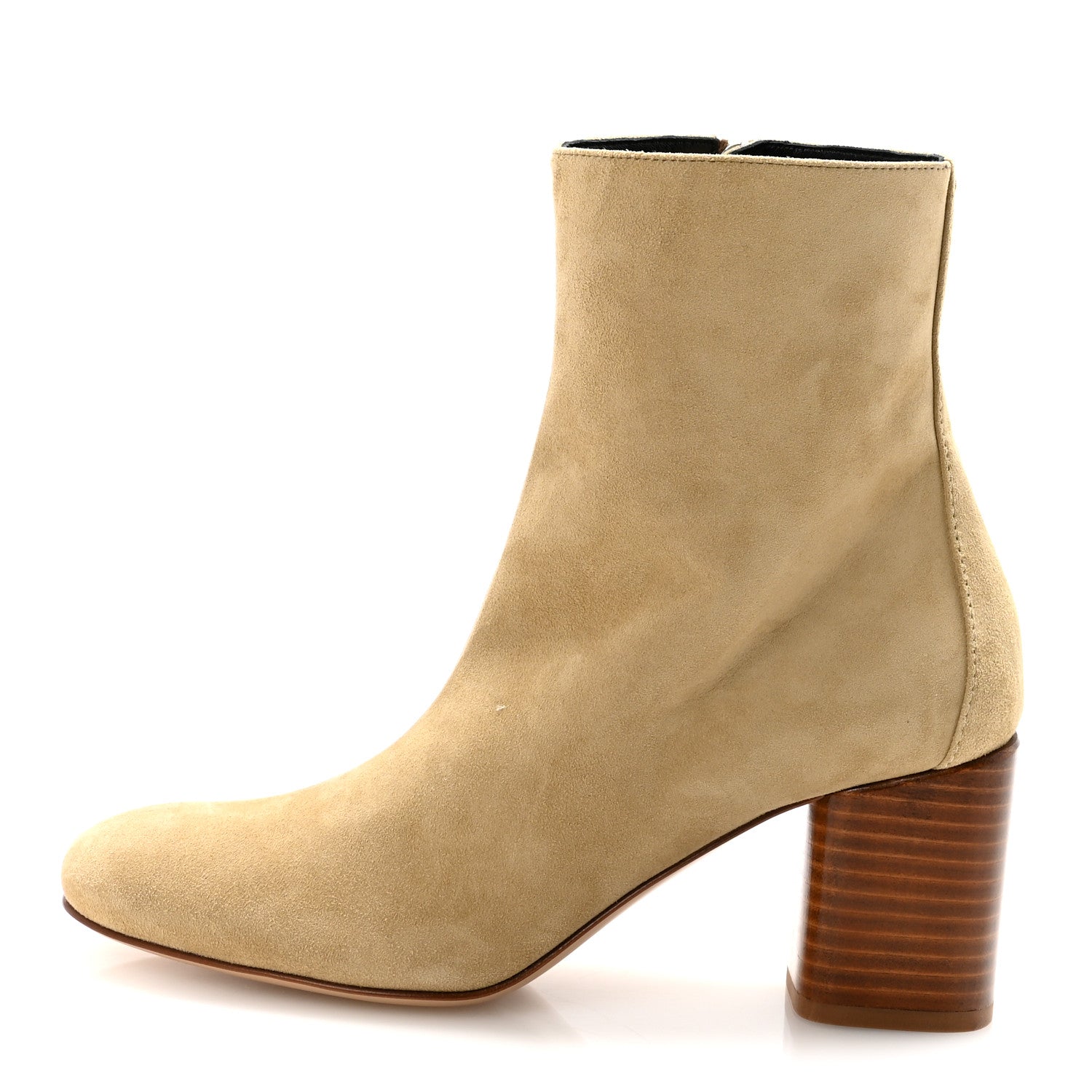 Hermes Suede Goatskin Licol 70 Ankle Boots 38.5 Beige Lin 1 of 10