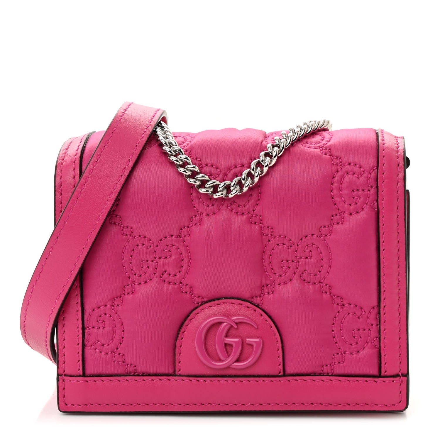 Gucci Nylon Calfskin Enamel GG Matelasse Mini Chain Bag Lovely 1 of 11