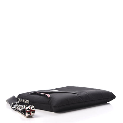 Prada Tessuto Nylon Studded Wristlet Black Fuoco 4 of 8