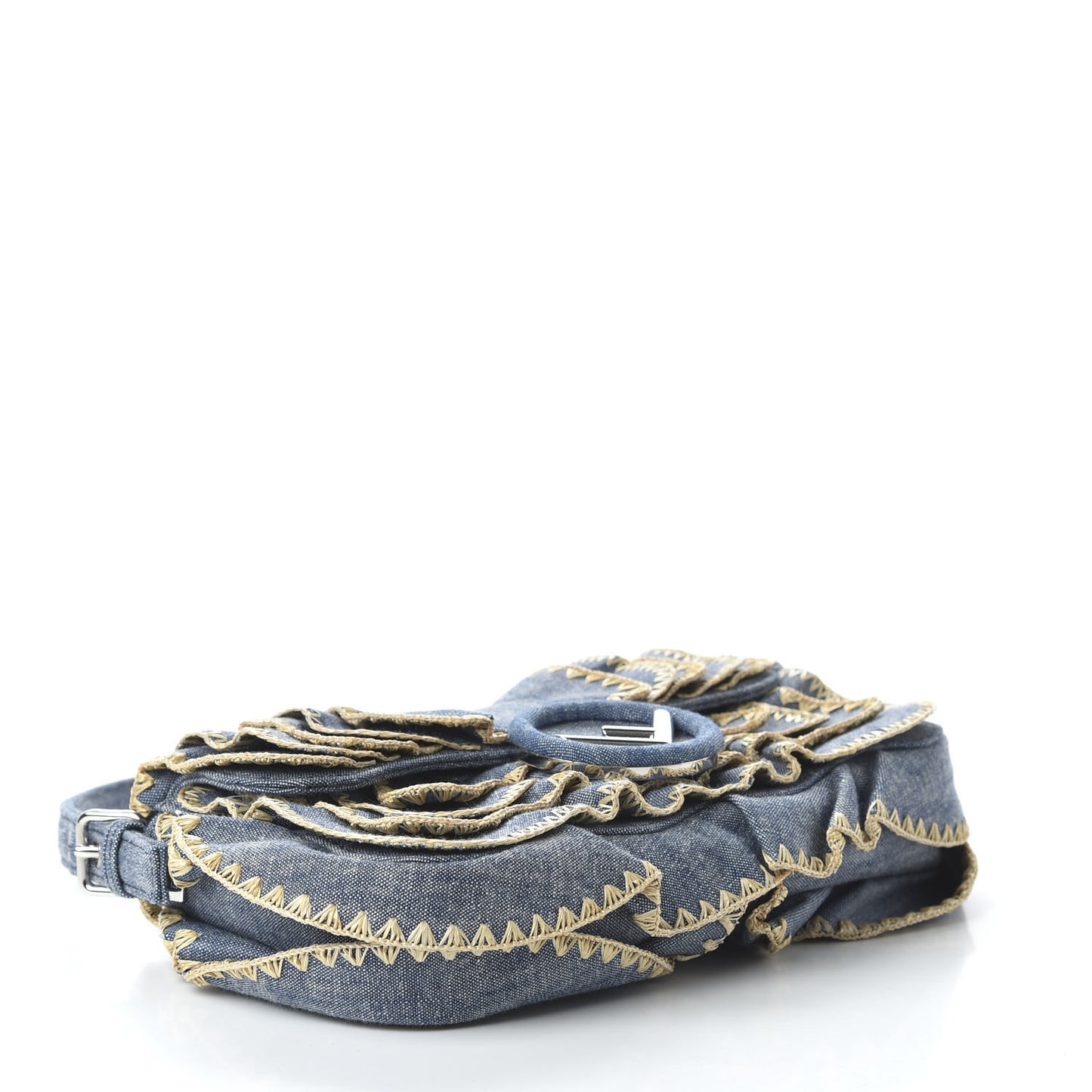 Denim F is Fendi Multi Waves Baguette Blue