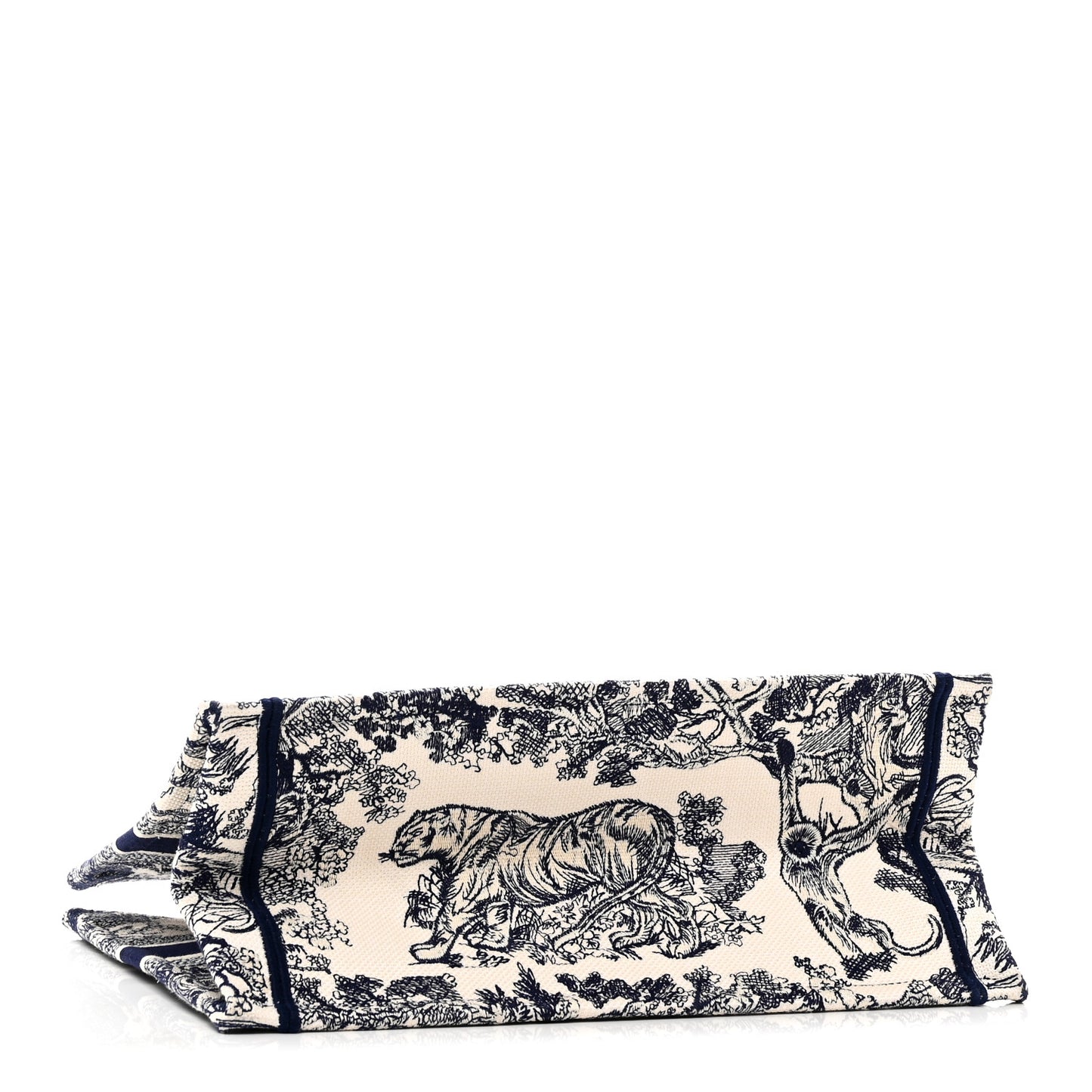 Canvas Embroidered Medium Dioriviera Toile De Jouy Book Tote Blue Blue