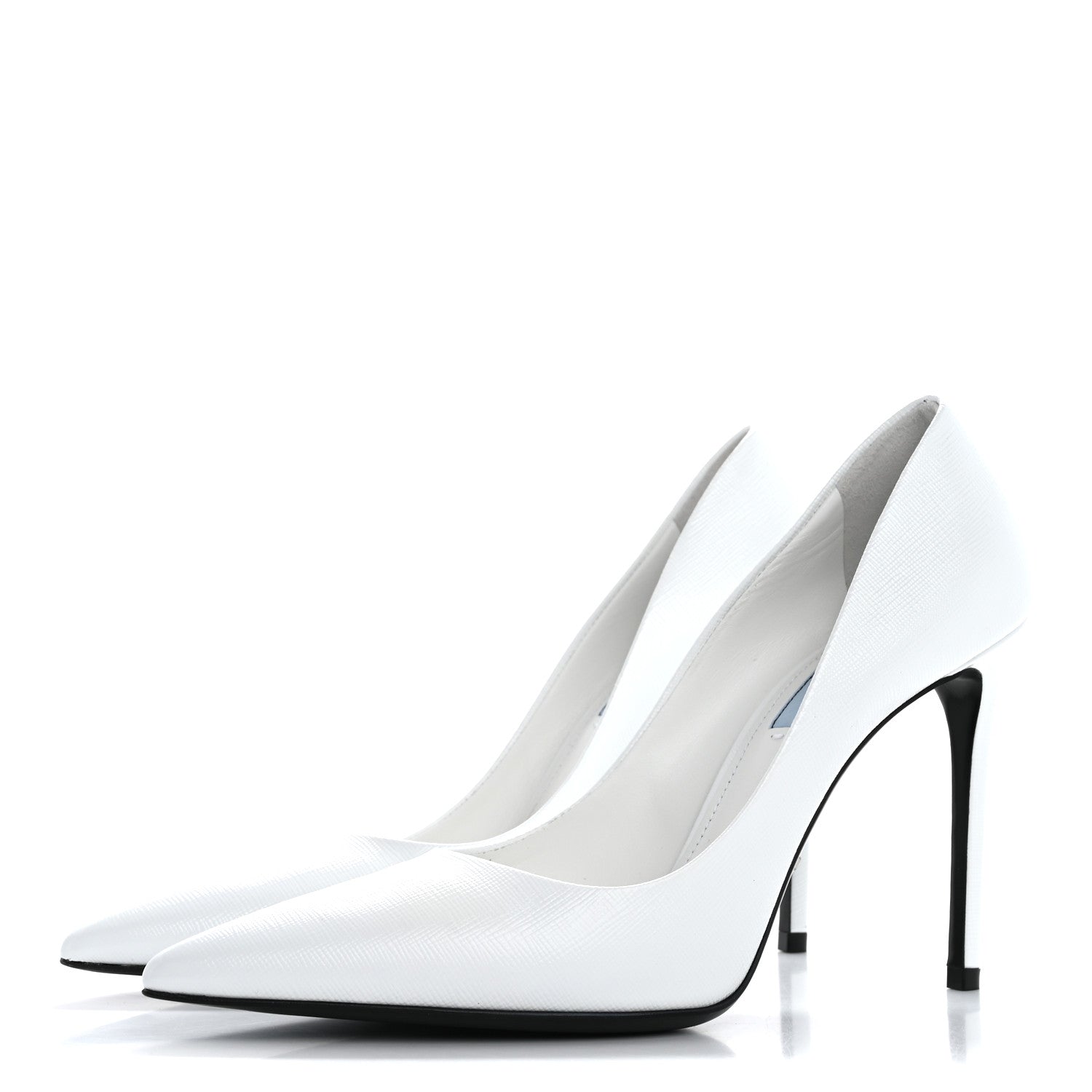 Prada Saffiano Vernice Pumps 37.5 White 4 of 9