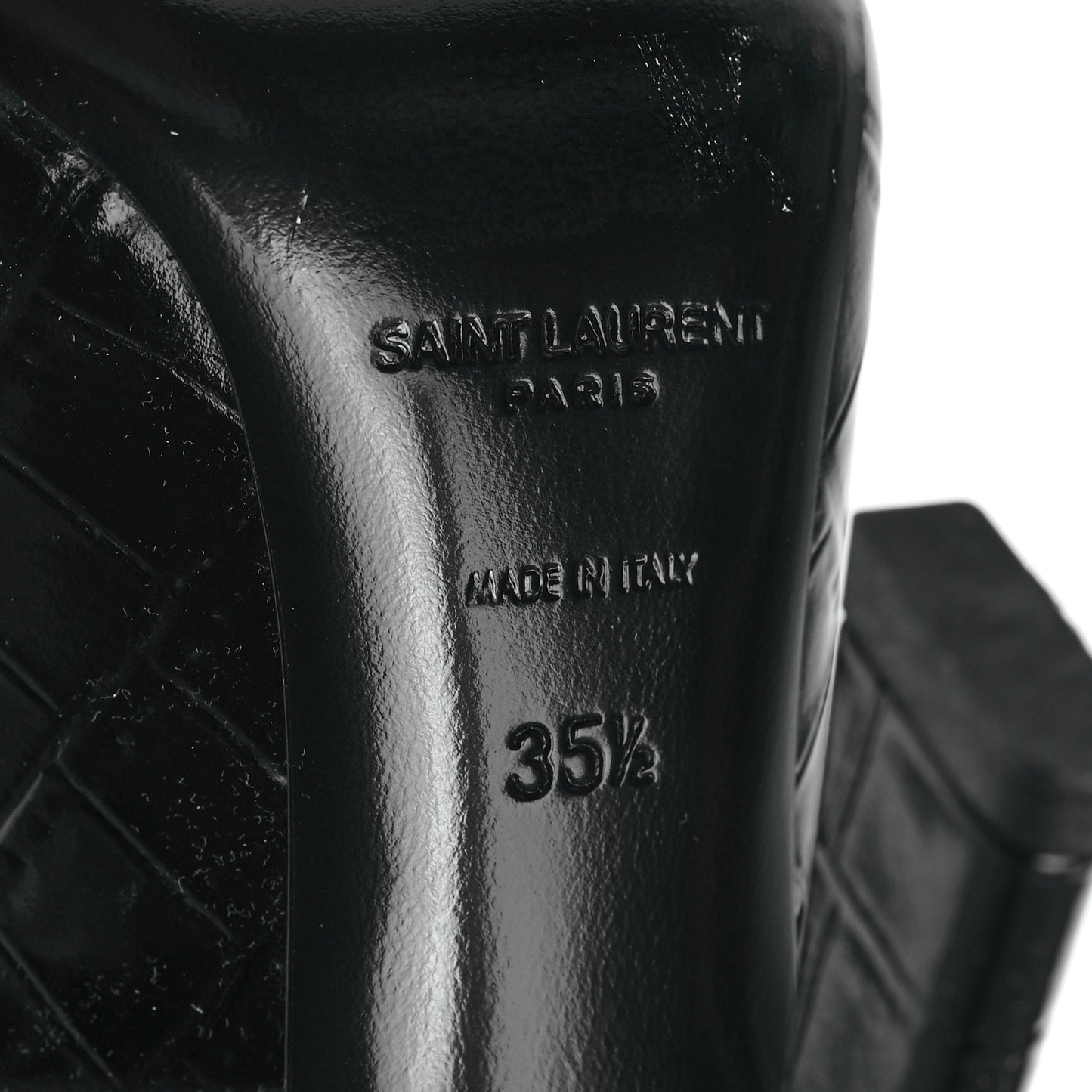 Calfskin Crocodile Embossed Silvana 110mm Pumps 35.5 Black