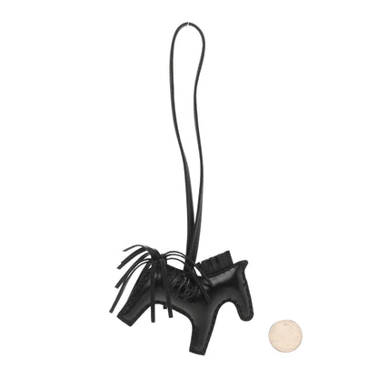 Hermes Milo Lambskin Matte Alligator Touch Grigri Rodeo Horse Bag Charm PM So Black 2 of 4
