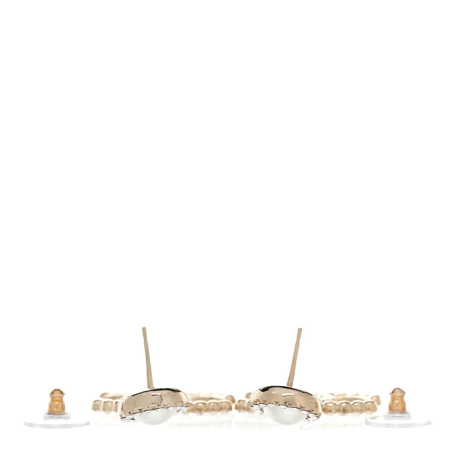 Chanel Crystal Pearl Bow-tiful CC Drop Earrings Gold 3 of 5