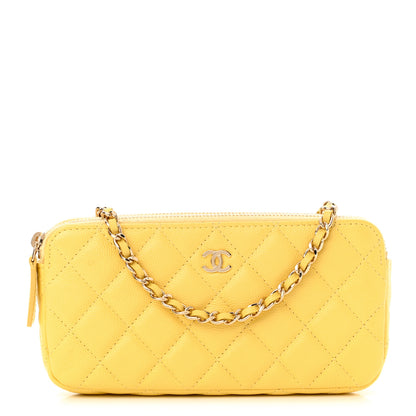 Chanel Caviar Quilted Small Clutch With Chain Yellow 1 of 13