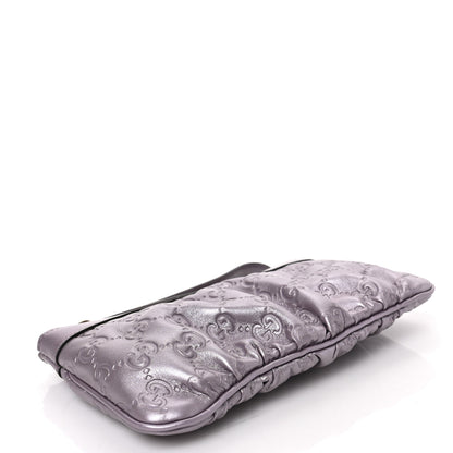 Gucci Metallic Soft Guccissima Heart Wristlet Senanque 4 of 6