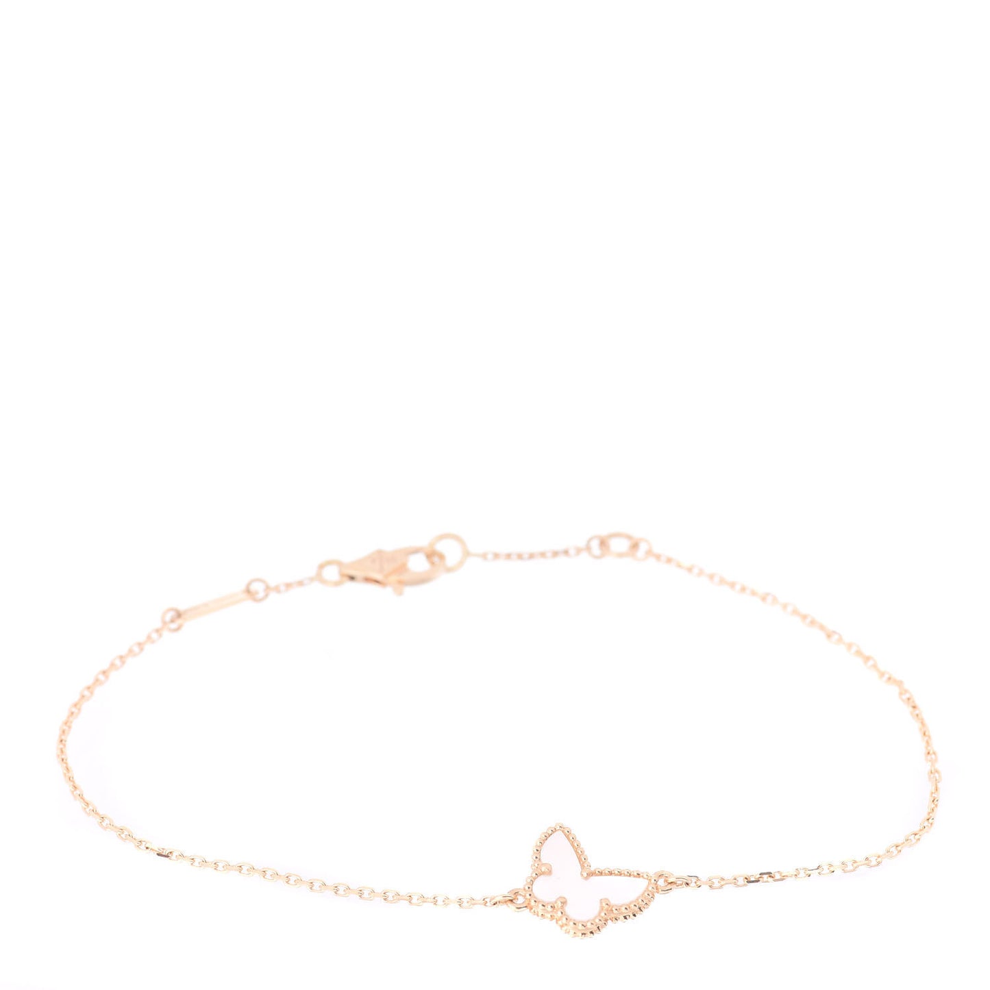 18K Yellow Gold Mother of Pearl Sweet Alhambra Butterfly Bracelet