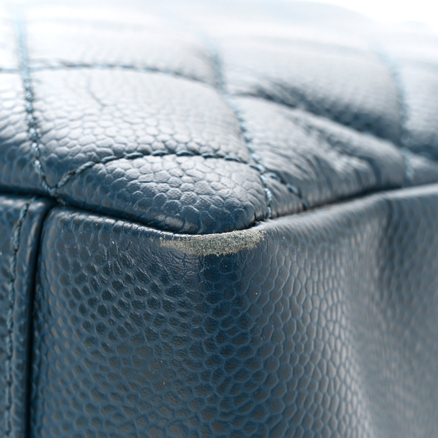 Caviar Quilted Grand Shopping Tote GST Dark Blue