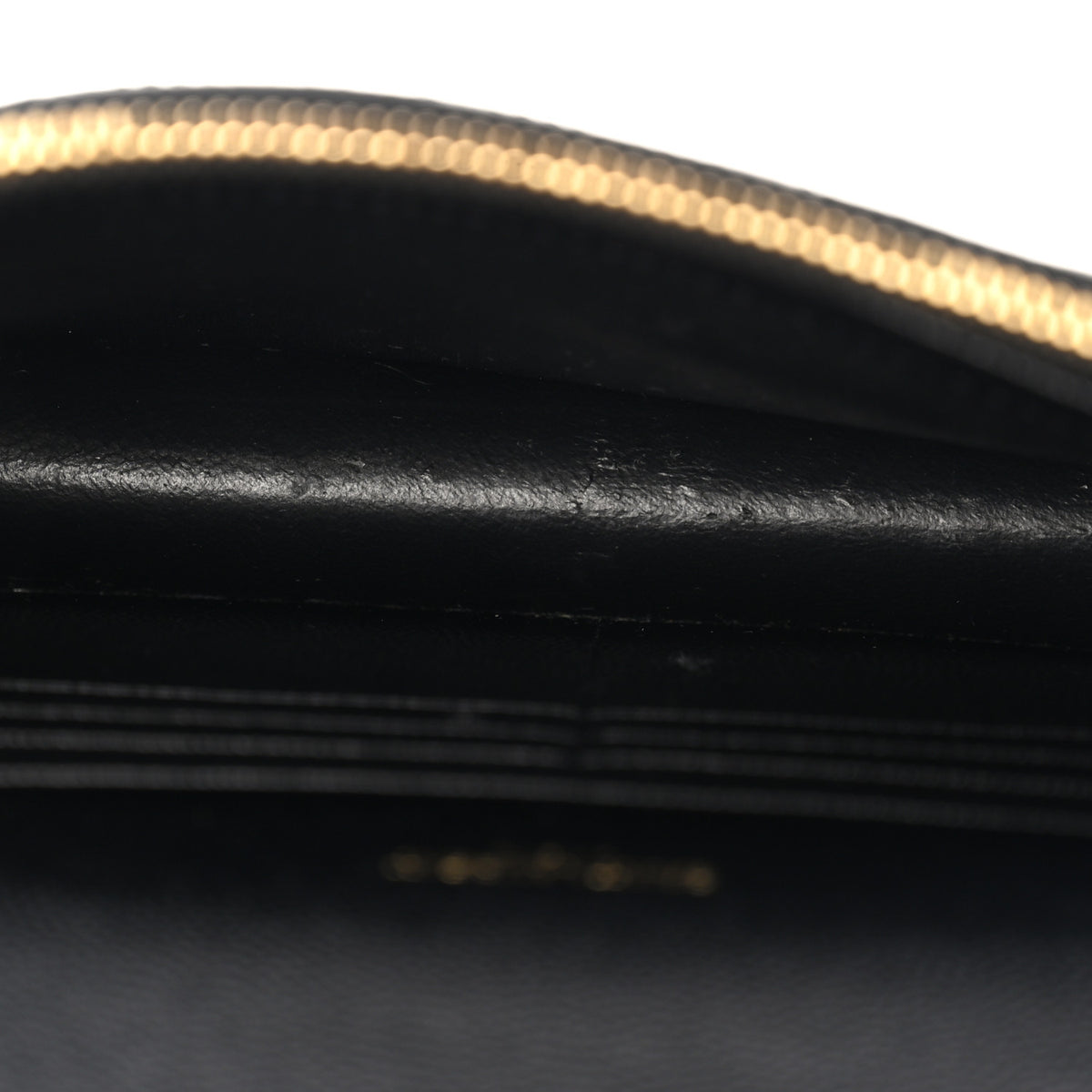 Saint Laurent Grain De Poudre Matelasse Chevron Monogram Envelope Chain Wallet Black 5 of 9