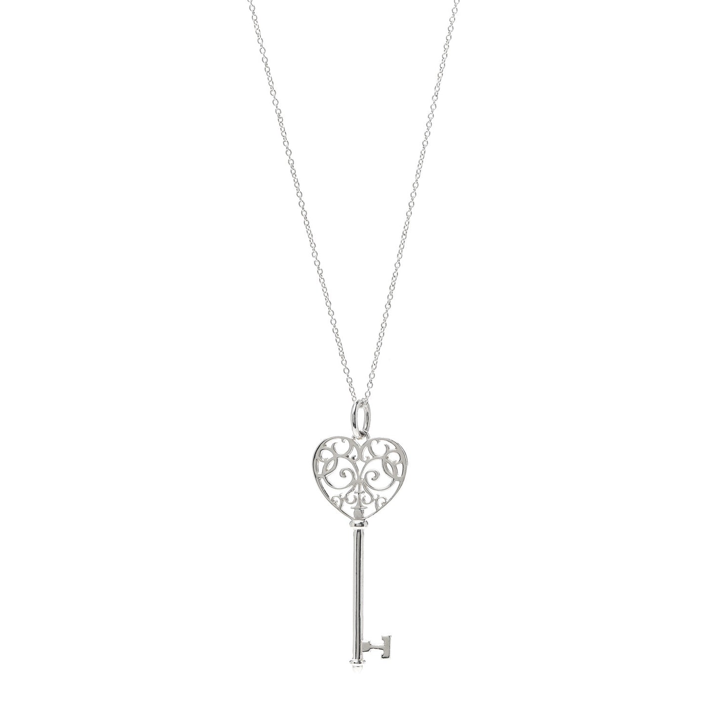 Sterling Silver Enchant Heart Key Pendant Necklace