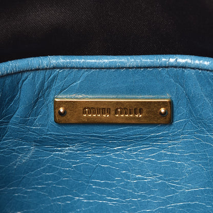 Miu Miu Vitello Shine Zip Tote Laguna 7 of 13