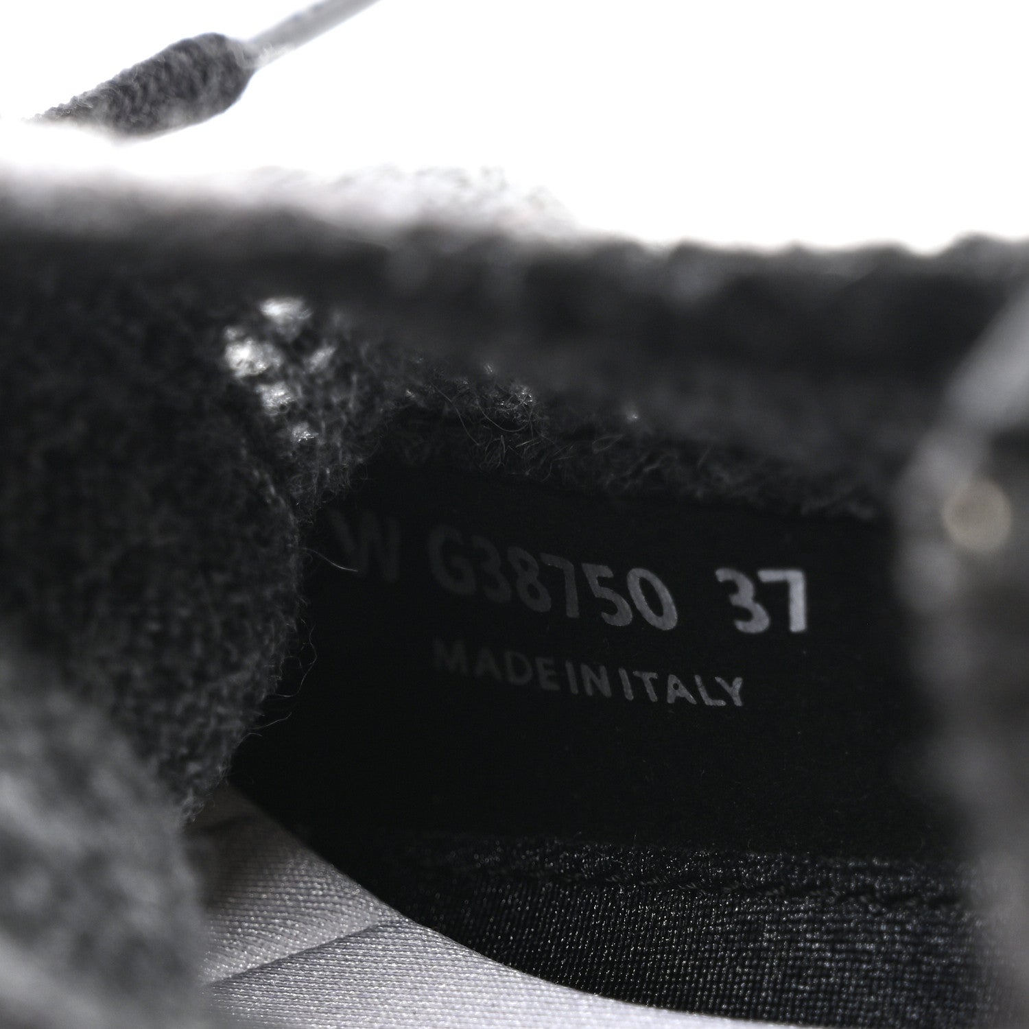 Chanel Knit Fabric Suede Calfskin Womens CC Sneakers 37 Grey Black 8 of 9
