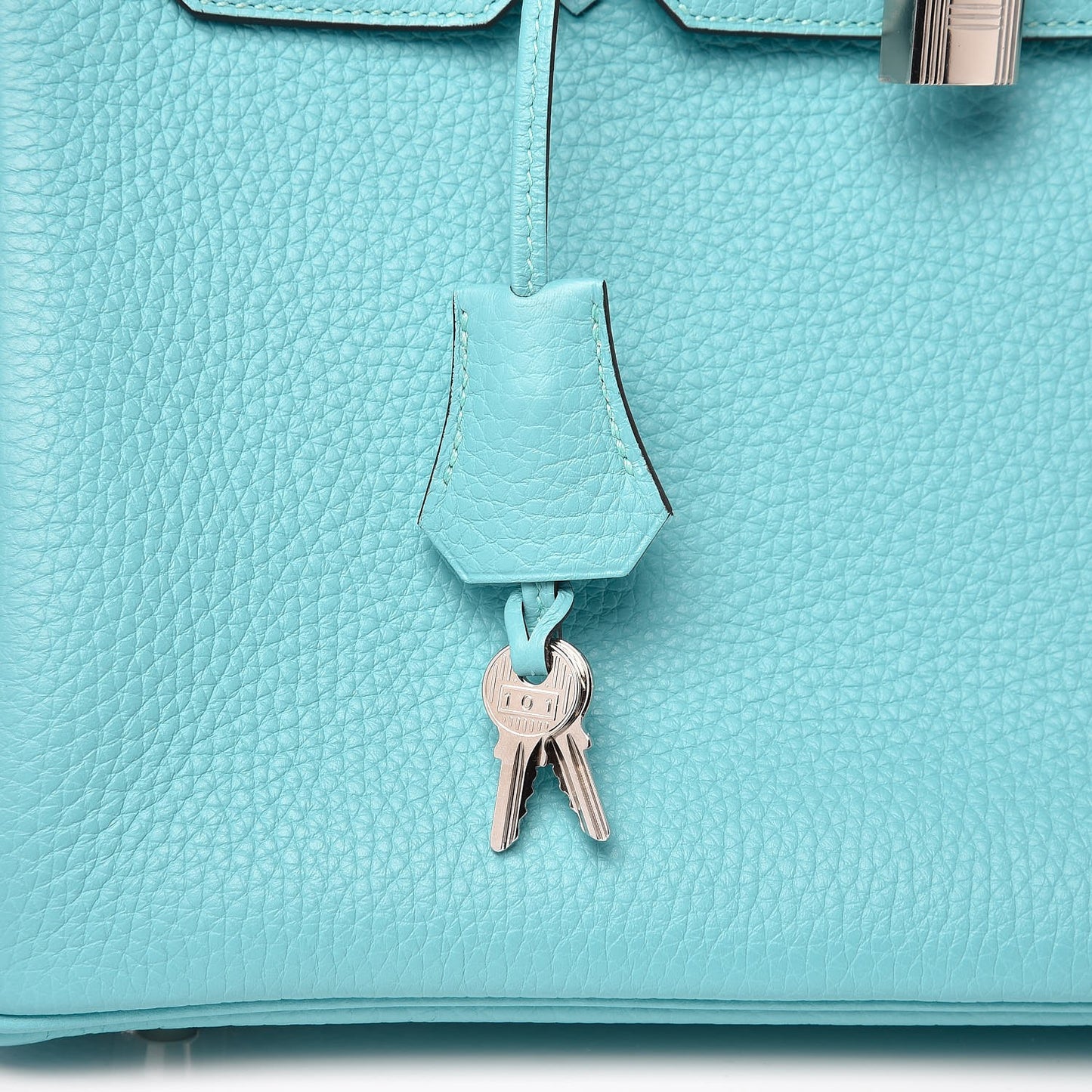 Taurillon Clemence Birkin 30 Bleu Atoll