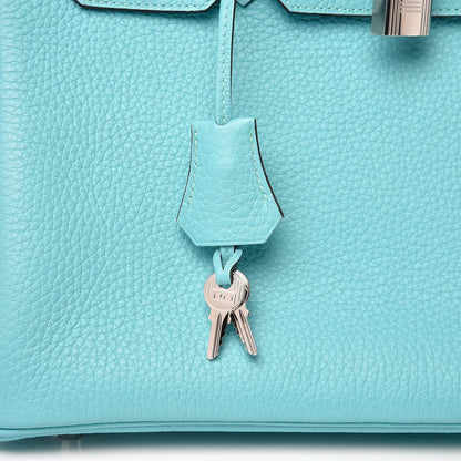 Hermes Taurillon Clemence Birkin 30 Bleu Atoll 8 of 34