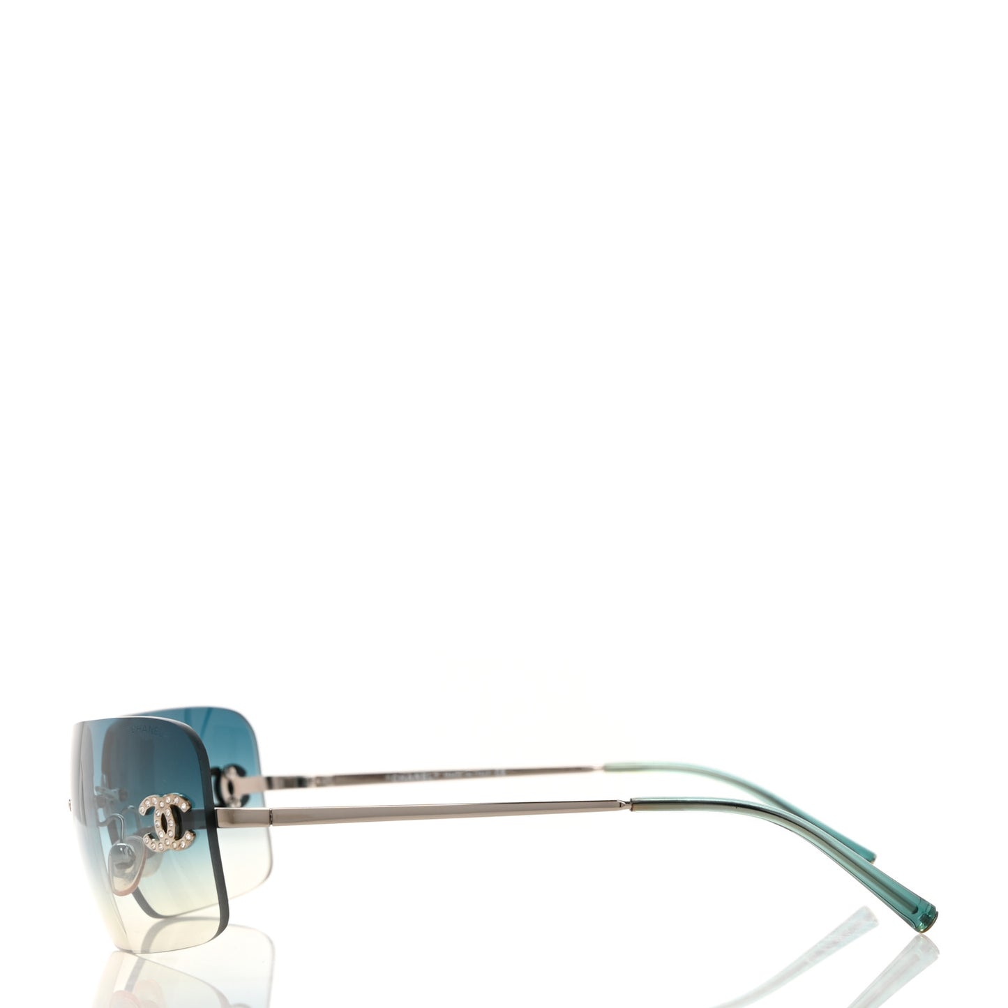Metal Crystal CC Logo Sunglasses 4017-D Blue