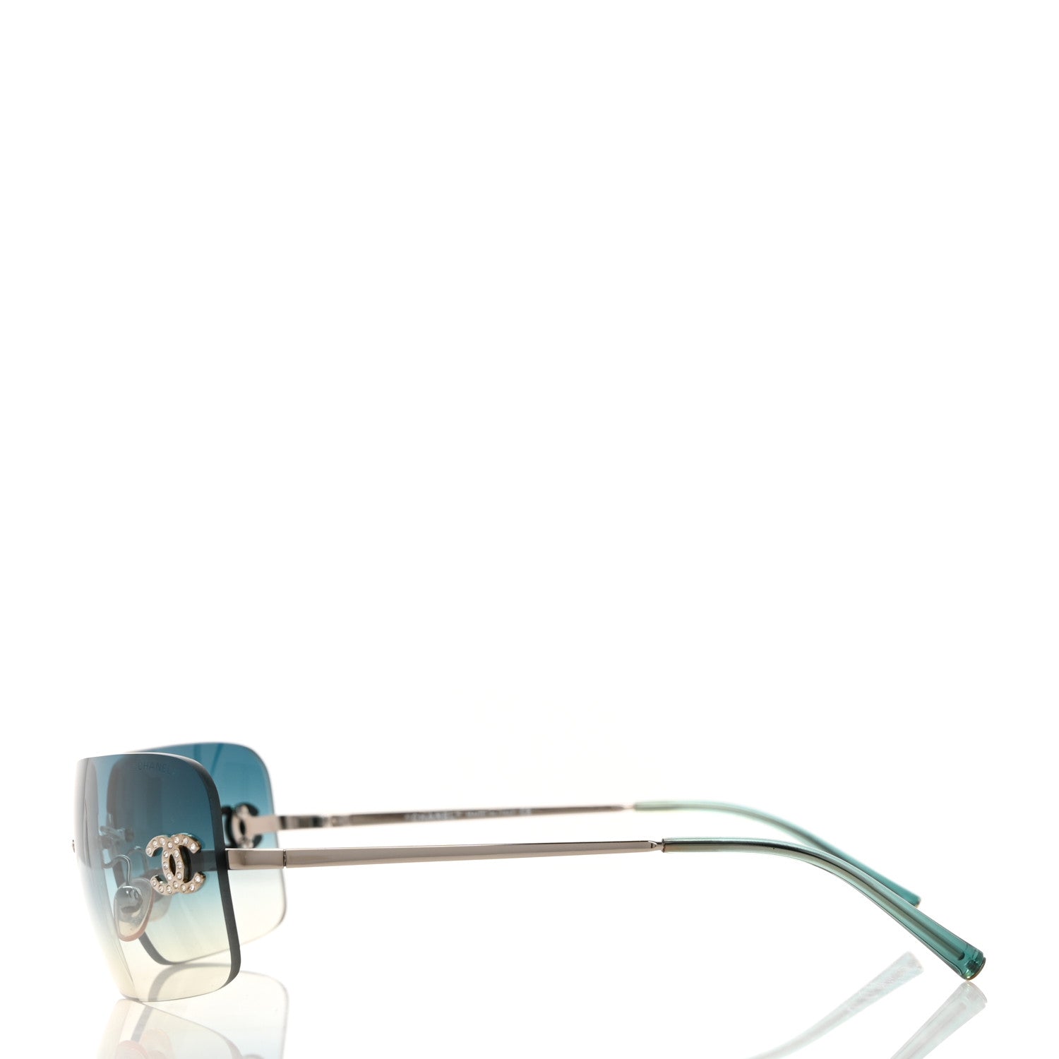 Chanel Metal Crystal CC Logo Sunglasses 4017-D Blue 3 of 9