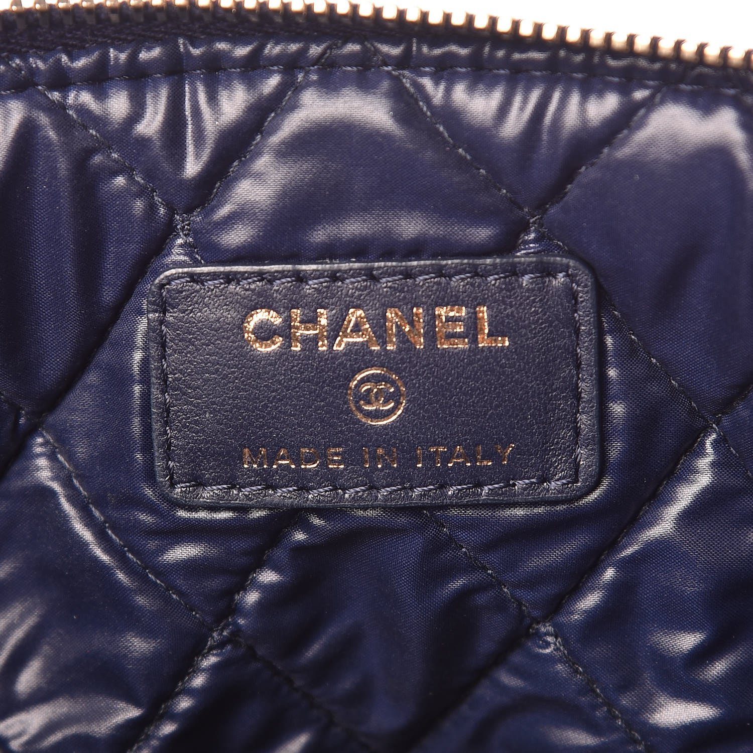 Chanel Lambskin Quilted Medium Casino Beauty CC Cosmetic Case Navy 6 of 8