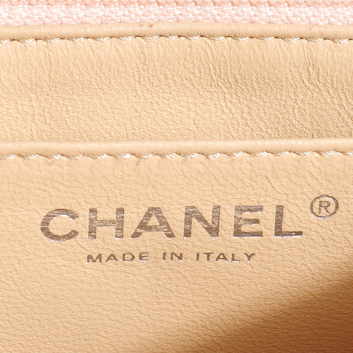 Lambskin Quilted Mini Square Flap Beige