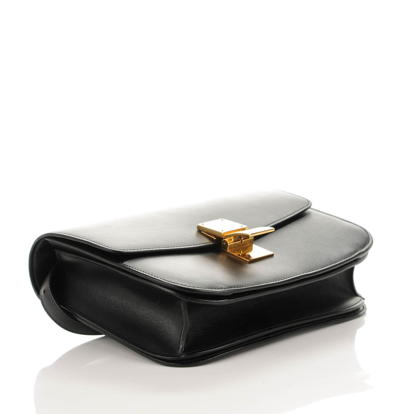 Box Calfskin Medium Classic Box Flap Bag Black