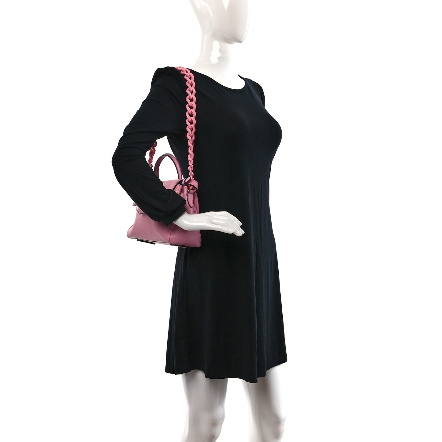 Grained Calfskin Small La Medusa Top Handle Bag Pink