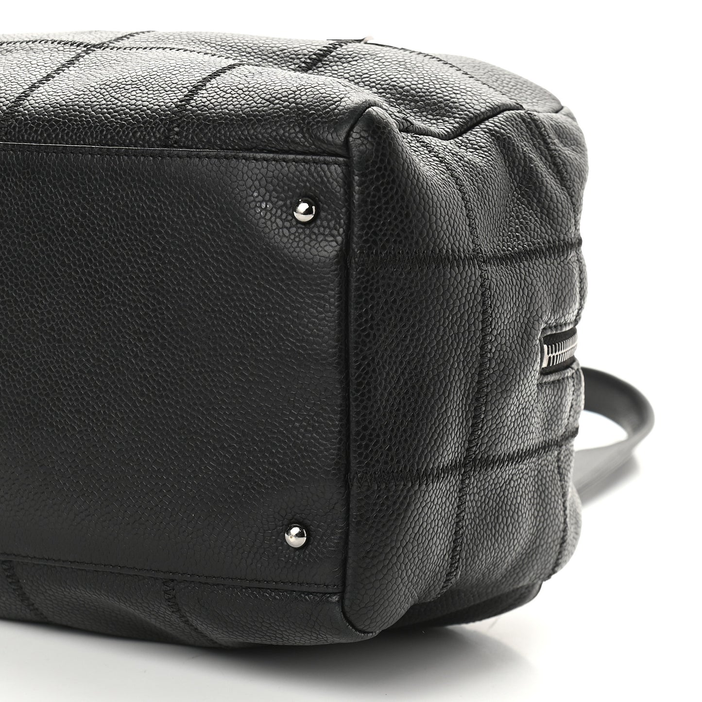 Caviar Square Stitched Tote Black
