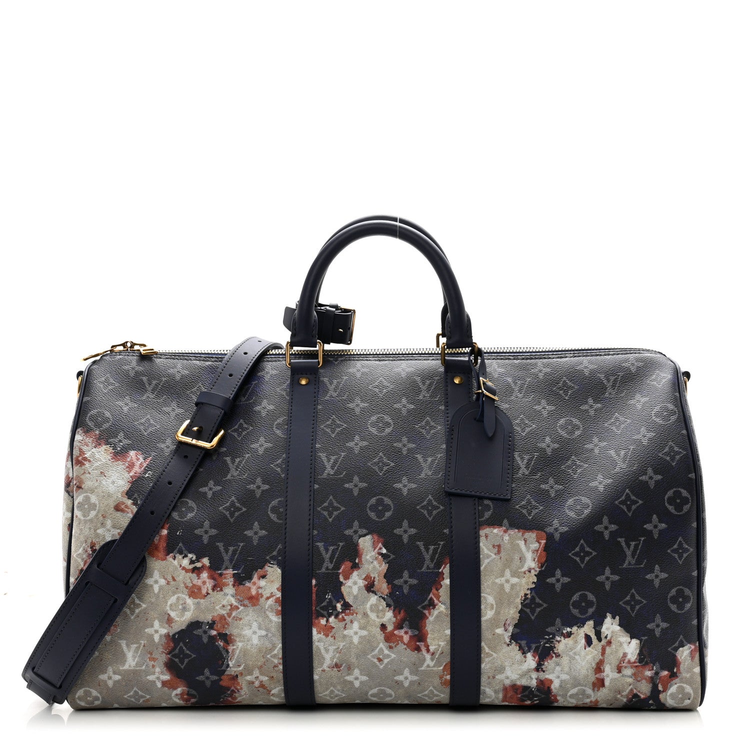 Louis Vuitton Monogram Bleach Keepall Bandouliere 50 Ink Blue 1 of 9