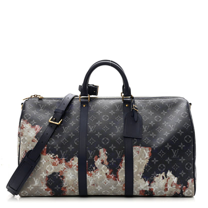 Louis Vuitton Monogram Bleach Keepall Bandouliere 50 Ink Blue 1 of 9