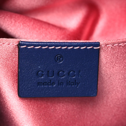 Gucci Velvet Matelasse GG Marmont Bucket Bag Cobalt Blue 6 of 9