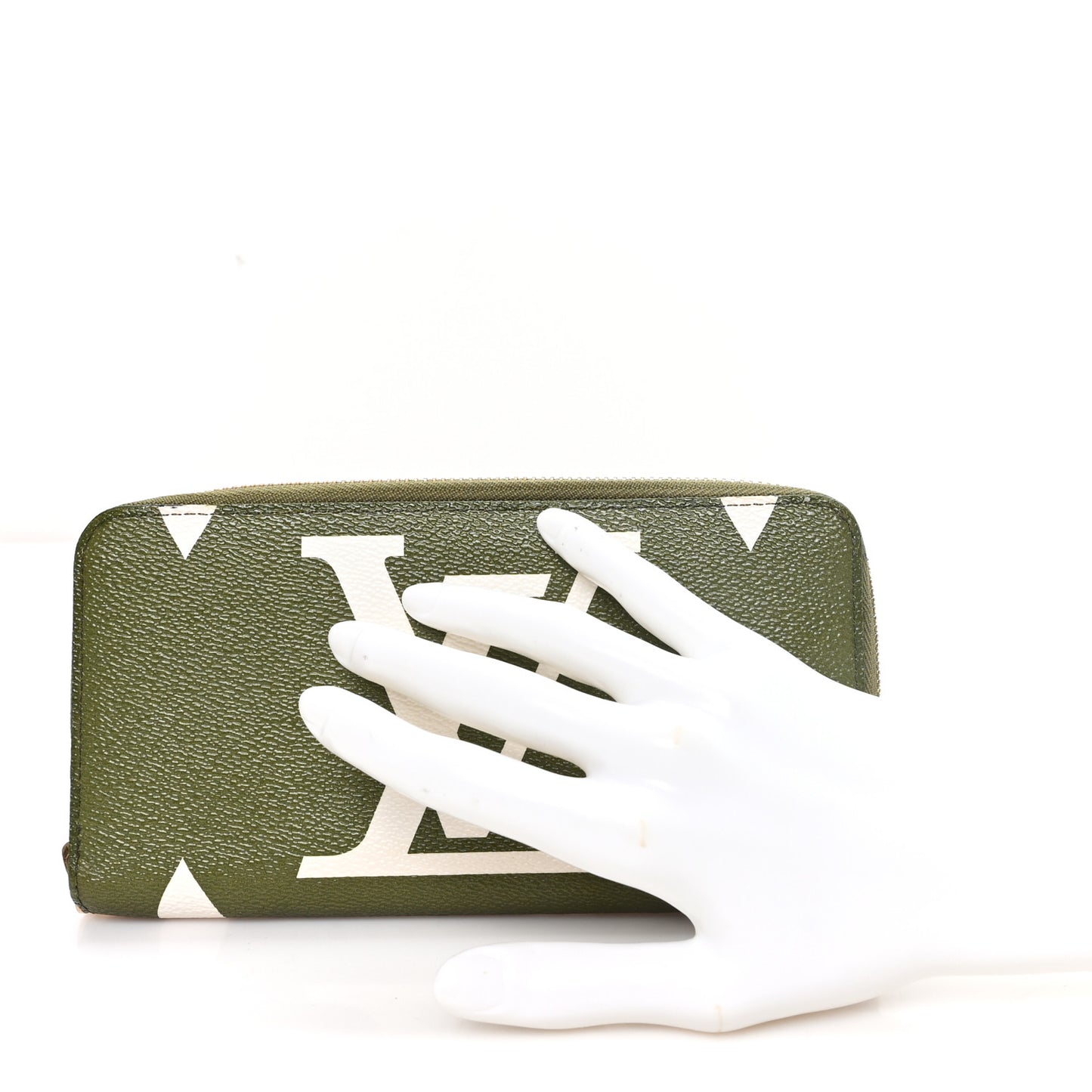 Monogram Giant Zippy Wallet Kaki White