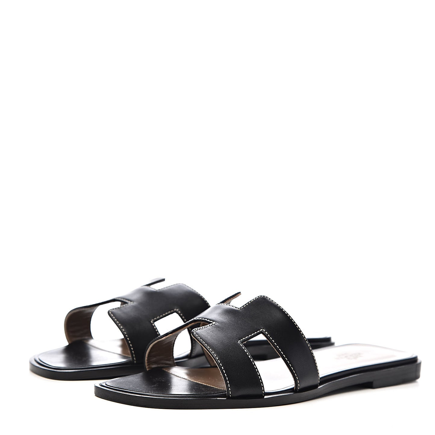 Box Calfskin Oran Sandals 39 Black