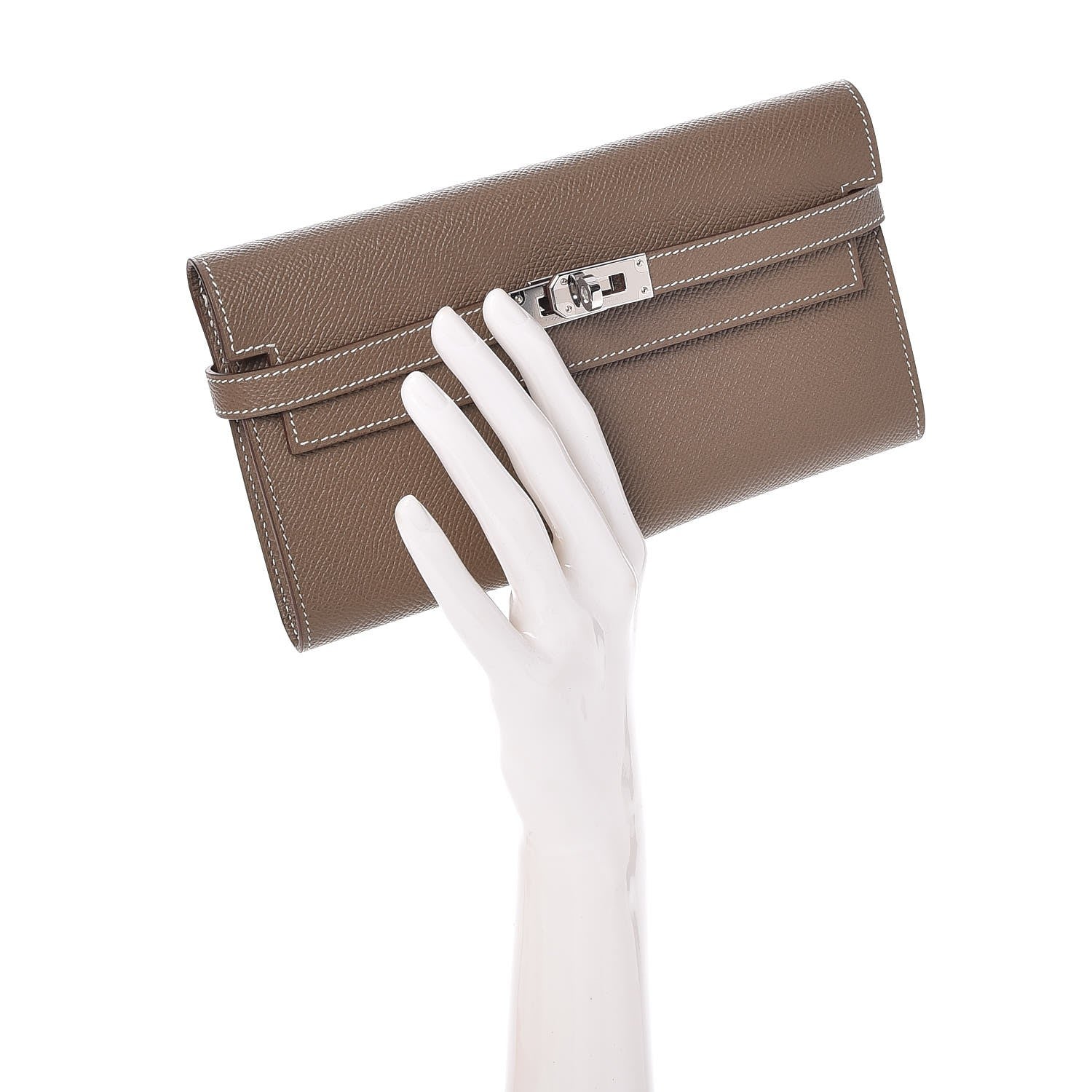 Hermes Epsom Kelly Longue Wallet Etoupe 2 of 8
