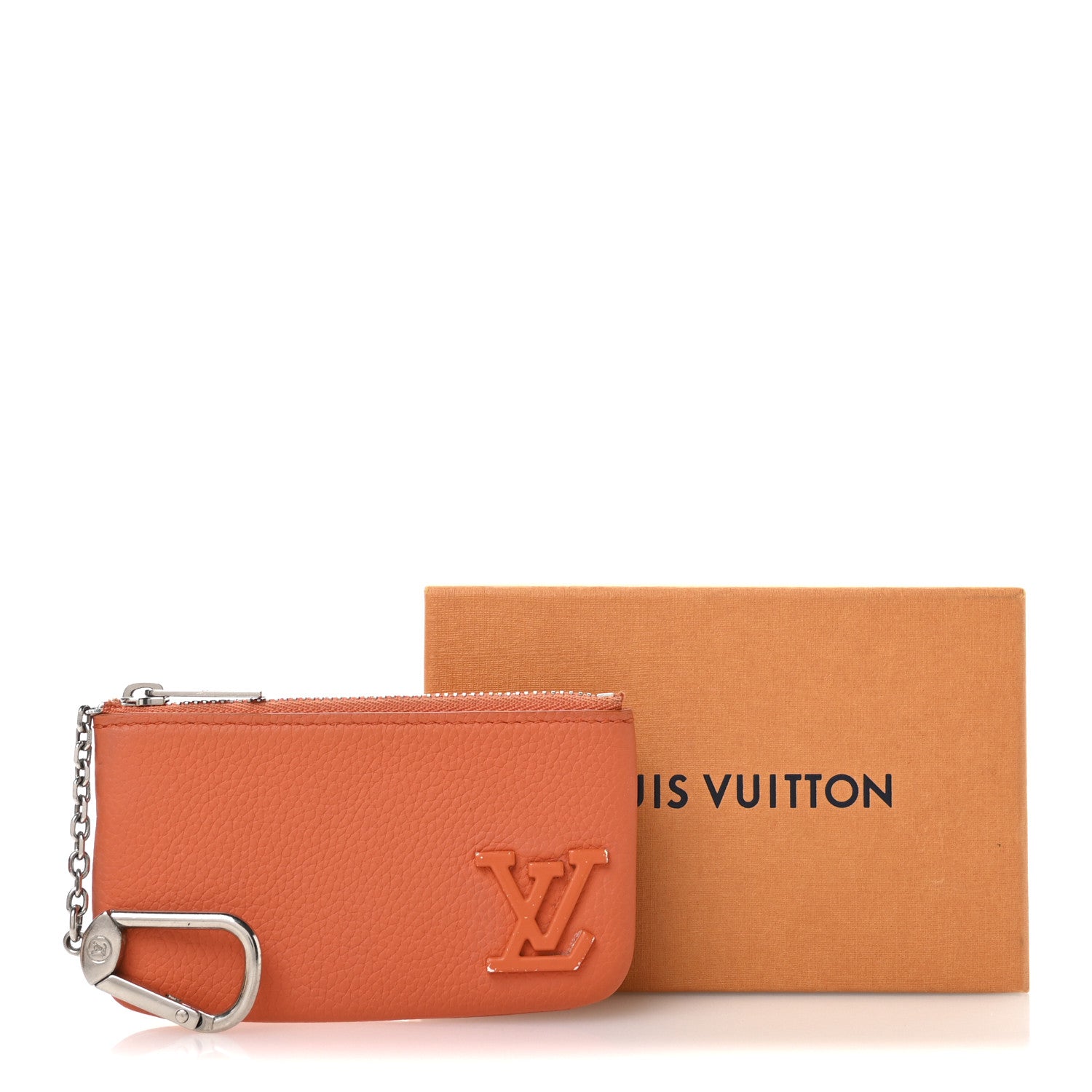 Louis Vuitton Grained Calfskin Aerogram Key Pouch Orange 8 of 8