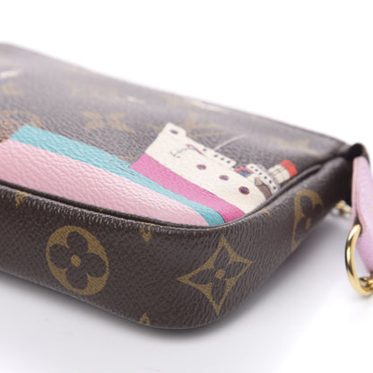 Louis Vuitton Monogram 2016 Christmas Animation Mini Pochette Accessories Rose Ballerine 9 of 9
