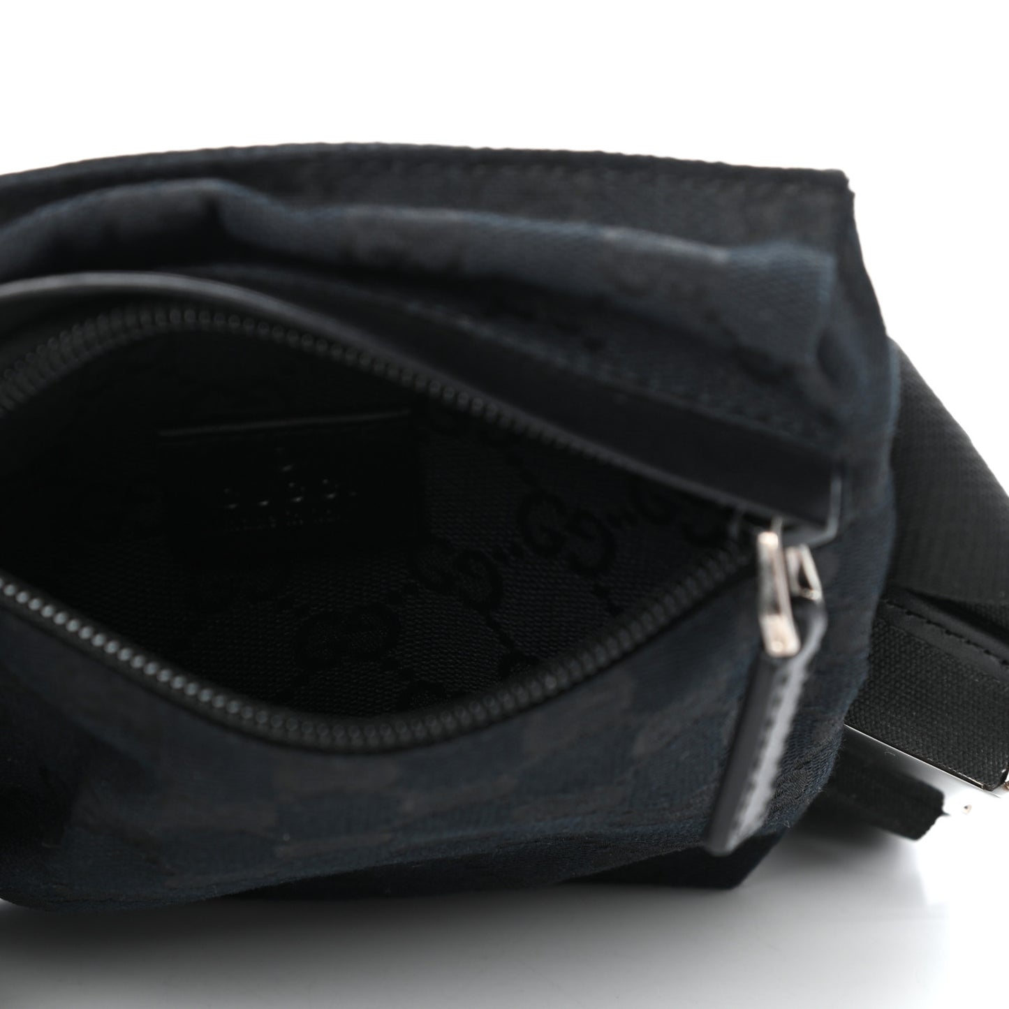GG Monogram Double Pocket Belt Bag Black
