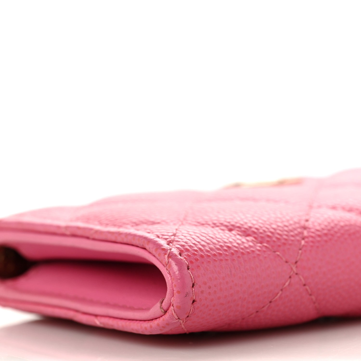 Chanel Caviar Quilted Zipped Key Holder Case Pink 7 of 9