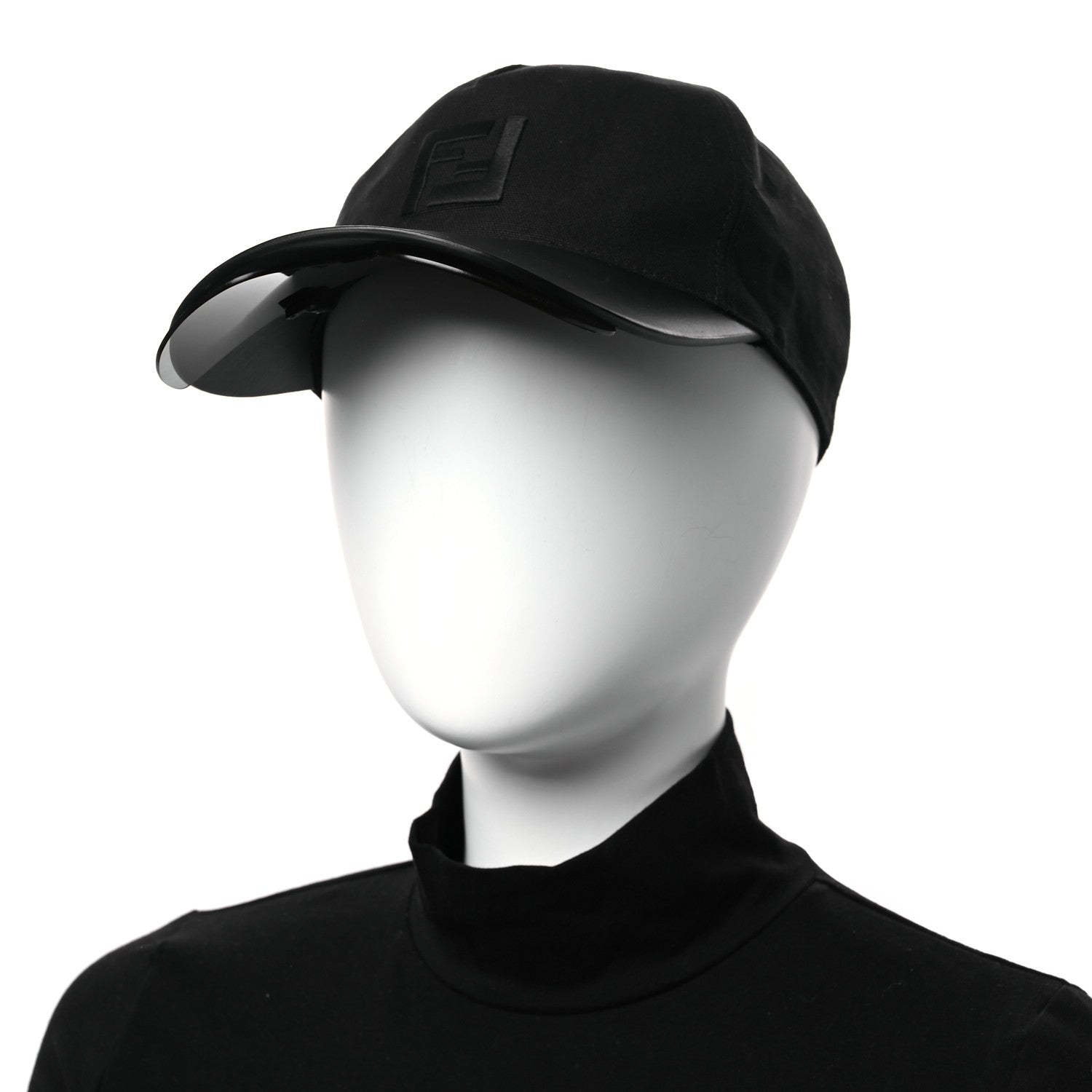 Fendi Cotton Suede Eyecap Shield Sunglasses With Baseball Cap 58 Black 2 of 9