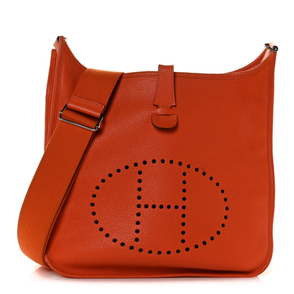 Hermes Taurillon Clemence Evelyne III GM Orange 1 of 10