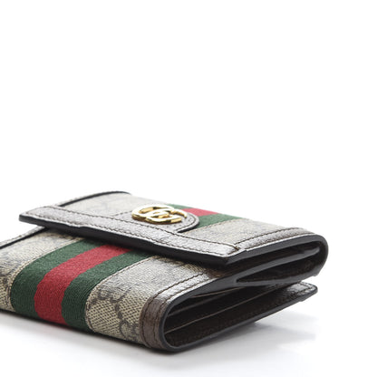 Gucci GG Supreme Monogram Web Ophidia French Flap Wallet Beige New Acero 11 of 11
