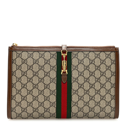 Gucci GG Supreme Monogram Large Jackie 1961 Pouch Brown 1 of 8