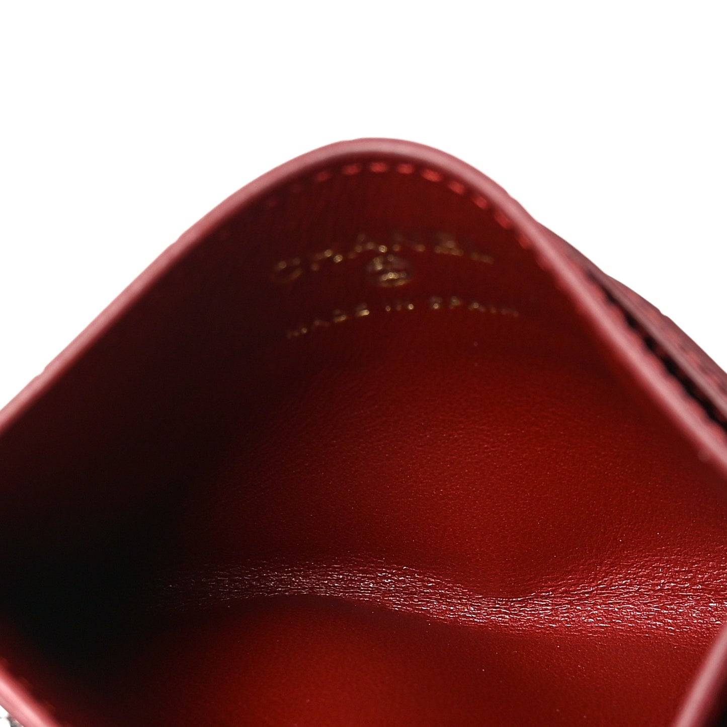 Calfskin Crocodile Embossed Crococo Card Holder Burgundy