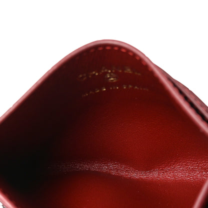 Chanel Calfskin Crocodile Embossed Crococo Card Holder Burgundy 5 of 8